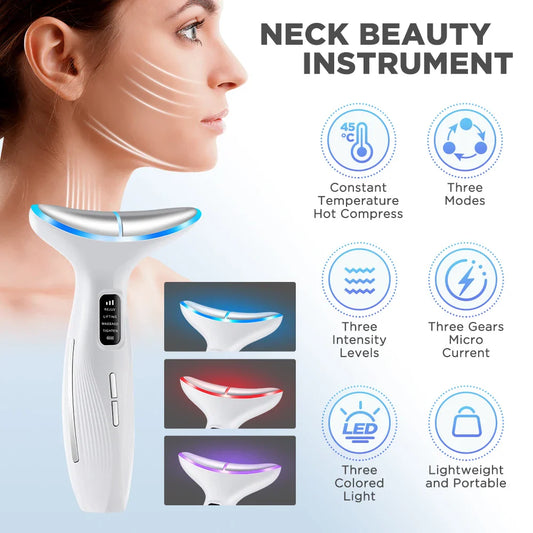 3 Light Therapy Face Massaging and Lifting Device